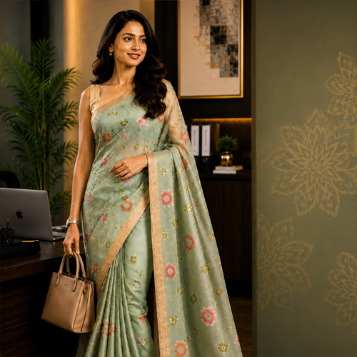 Green Banarasi Saree